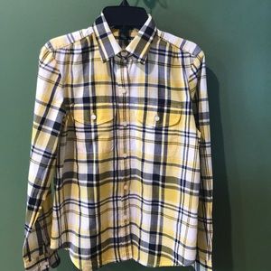 Ralph Lauren Yellow/Navy Check Blouse NWOT